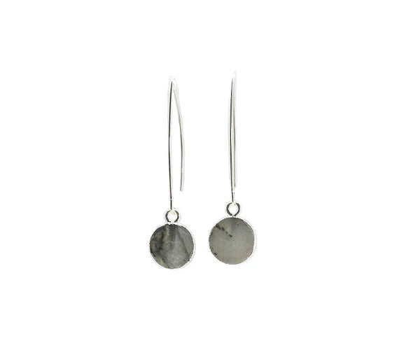 Labradorite Semi-Precious Stone Silver Earrings