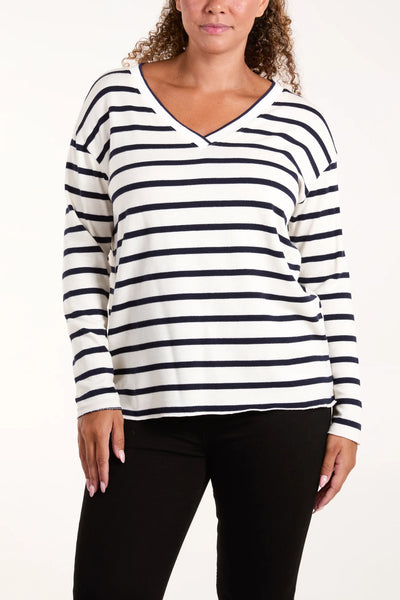 Olivia V Stripe Top - More Colours Available