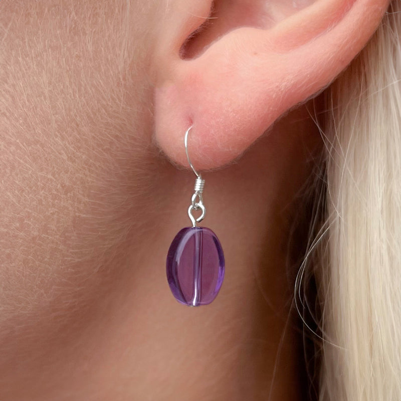 Amethyst Oval Earrings