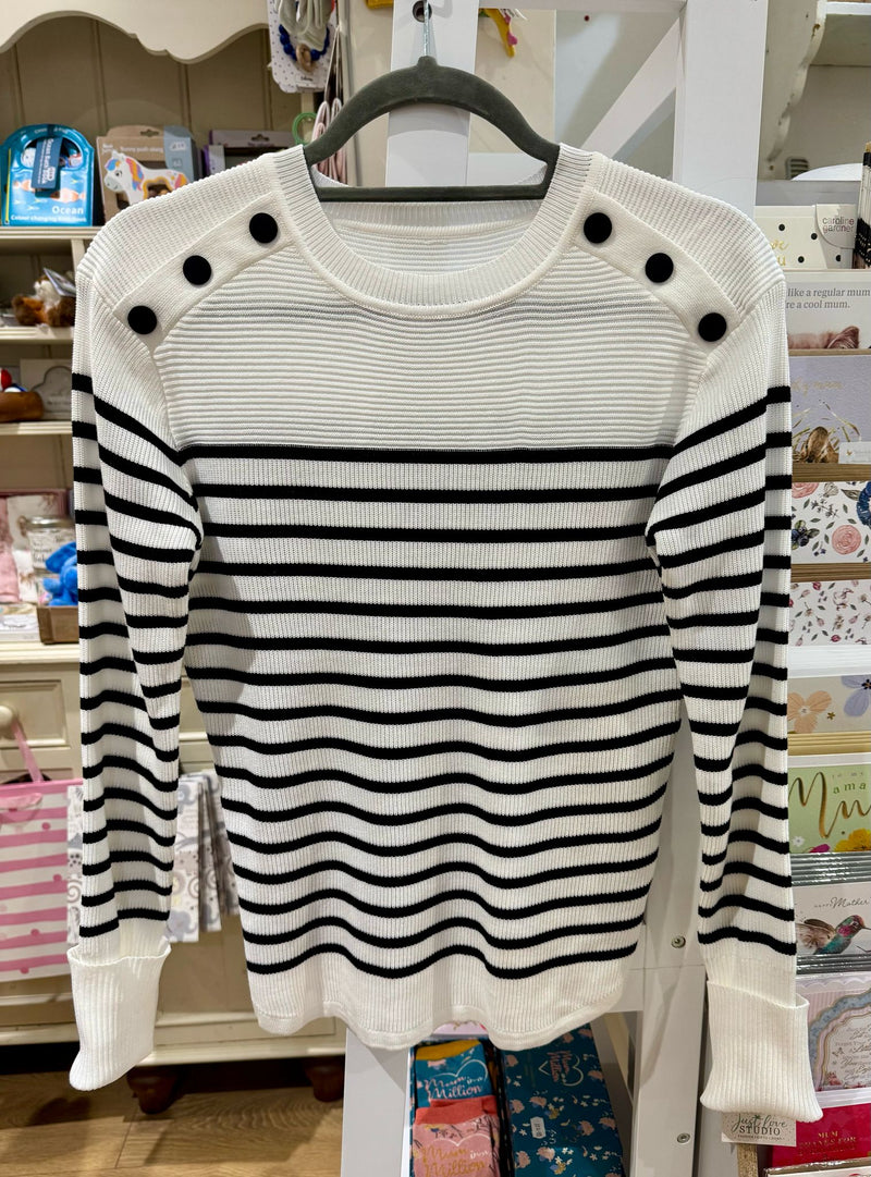 Georgie Stripe Button Jumper
