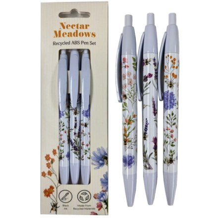 Set Of Three Floral Pens
