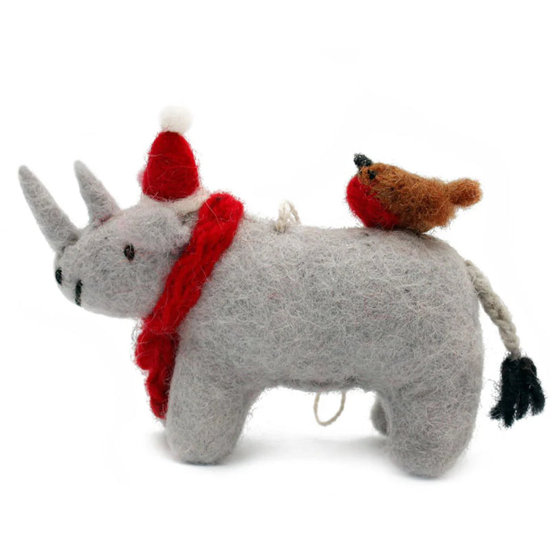 Christmas Rhino Decoration