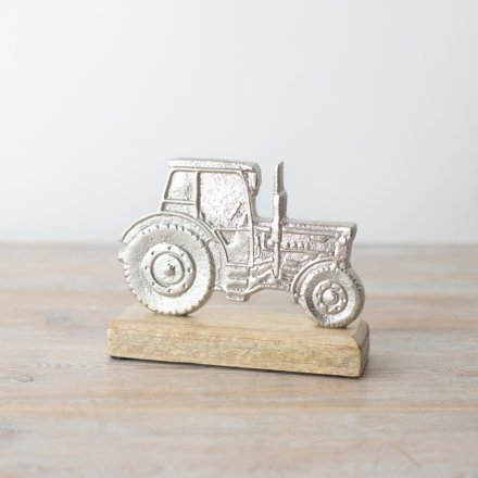 Tractor On Wooden Base