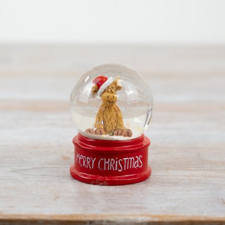 Christmas Cow Snow Globe