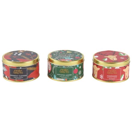 Festive Tin Candles