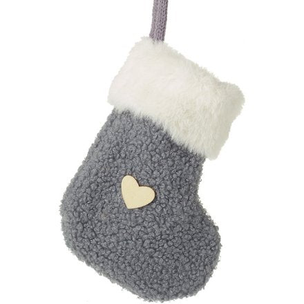 Grey Stocking With Heart