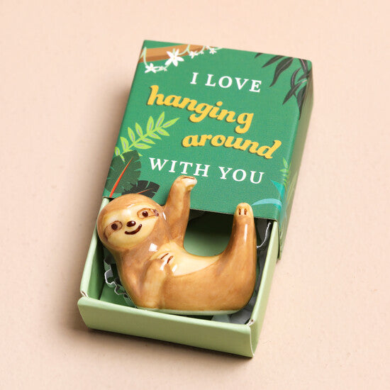 Hanging Around Sloth Matchbox Token