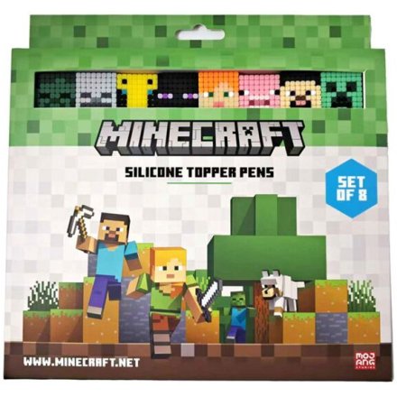 Set of Eight Minecraft Pens with Toppers