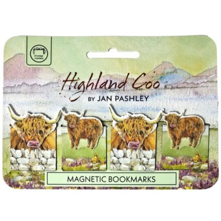 Highland Cow Magnetic Bookmark Set