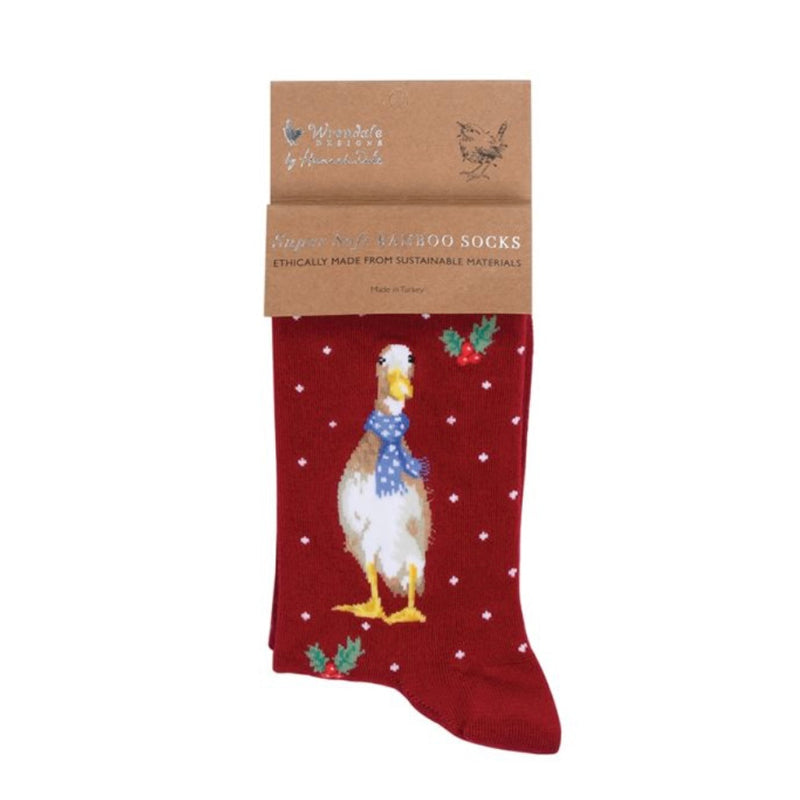 ‘Christmas Scarves’ Duck Bamboo Socks