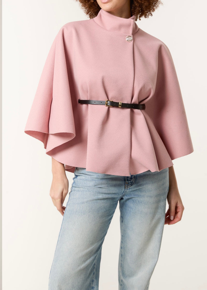 Mary Button Belted Cape