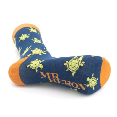 Cute Turtles Navy Bamboo Socks