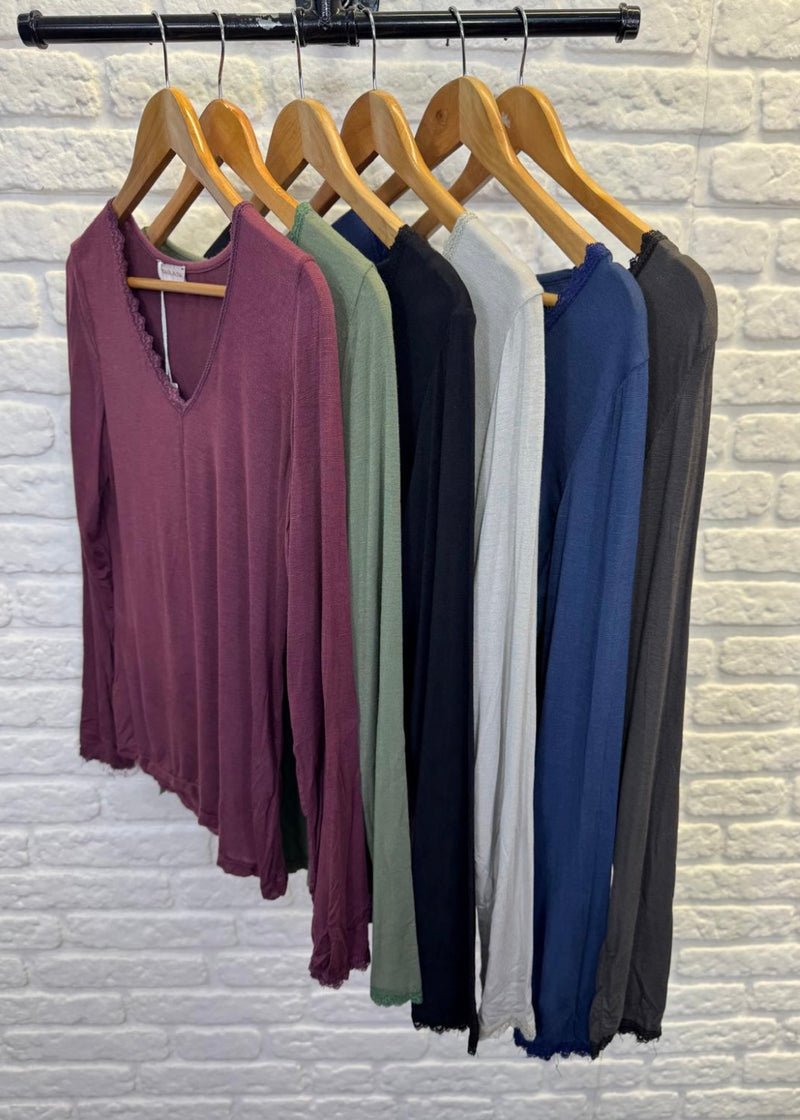 Claudia Thermal Long Sleeved Lace Top - More Colours Available