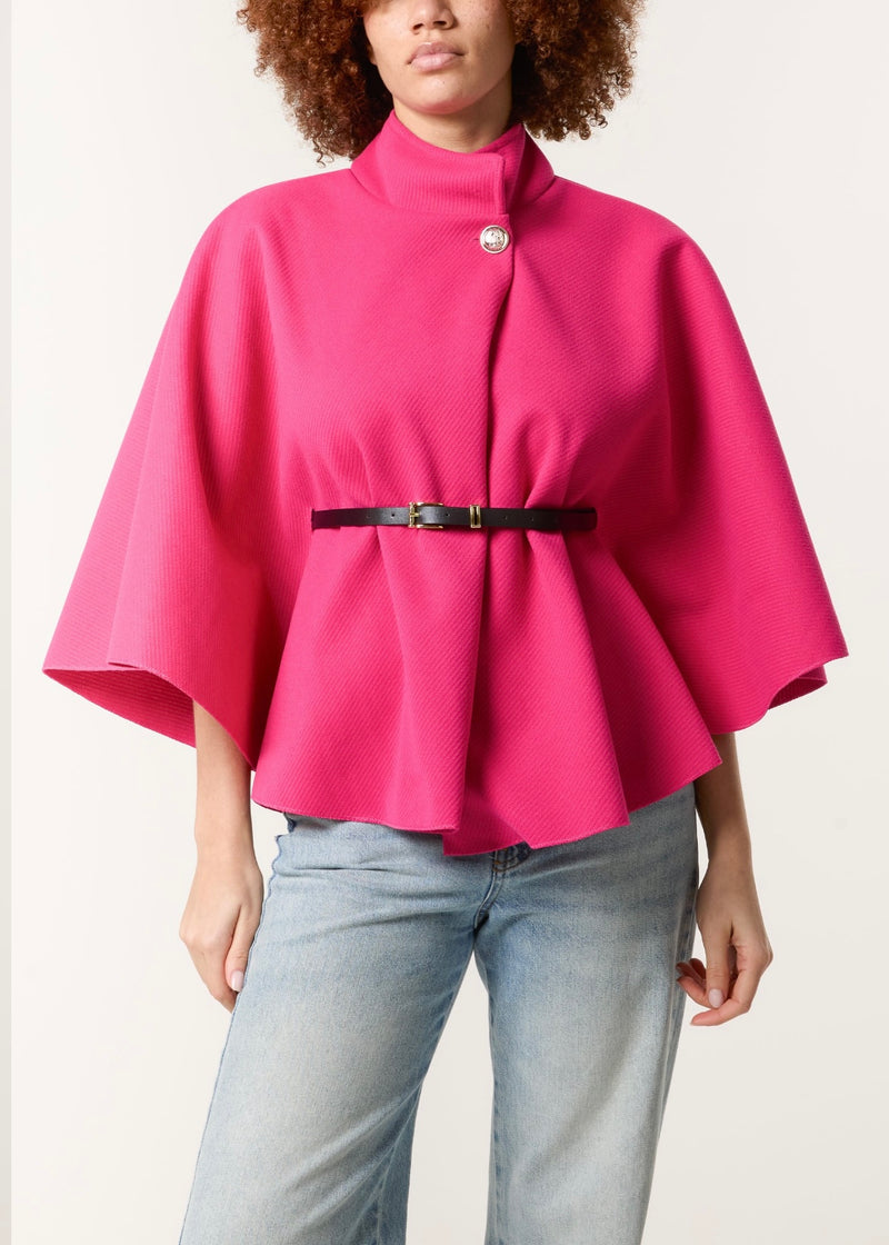 Mary Button Belted Cape