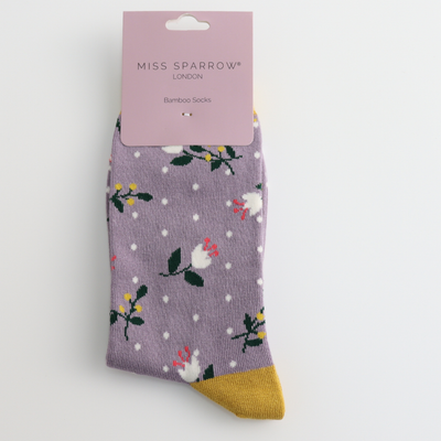 Buds & Berries Lavender Bamboo Socks