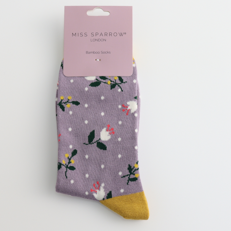 Buds & Berries Lavender Bamboo Socks