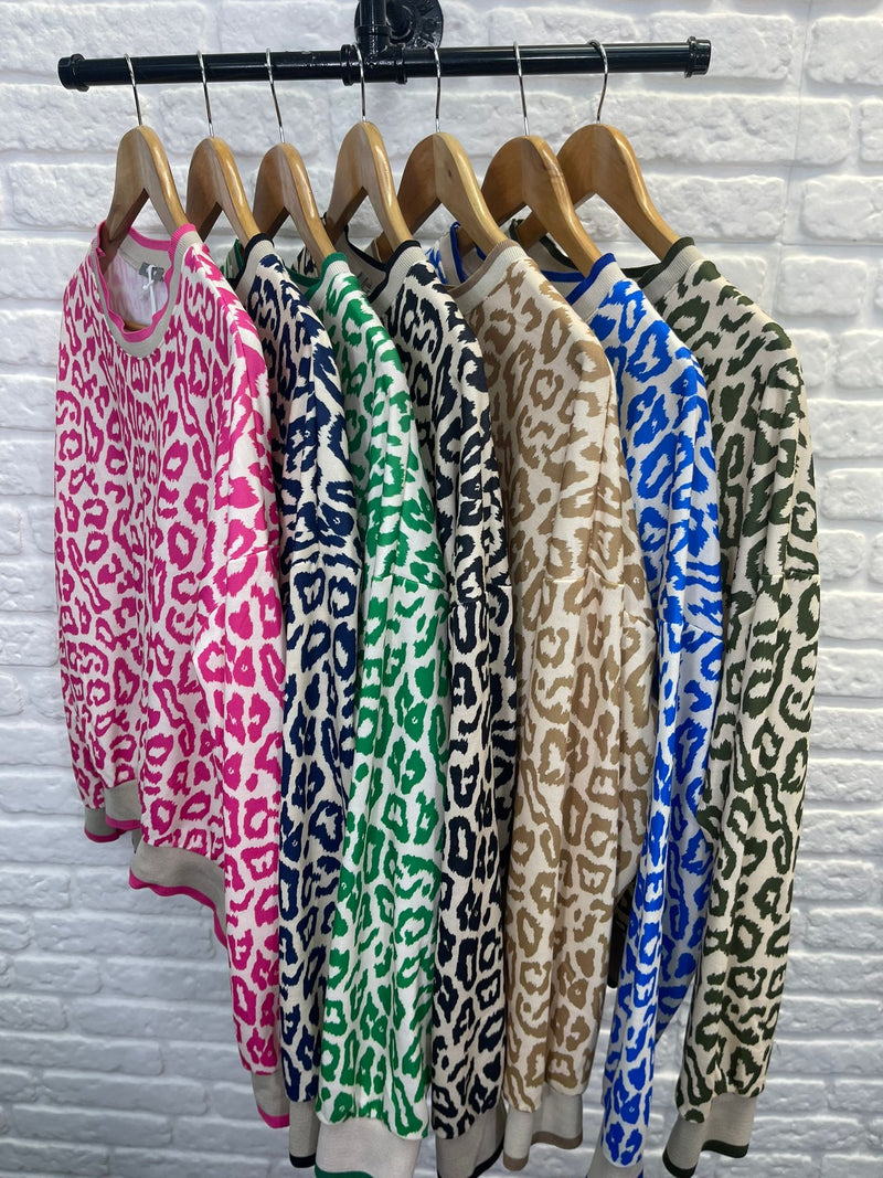 Rebecca Leopard Print Sweatshirt - More Colours Available