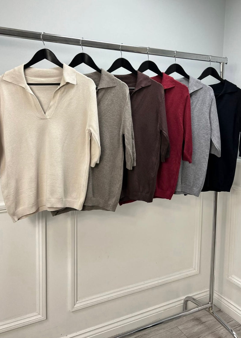 Tyla V Neck Knit Top - More Colours Avaialble