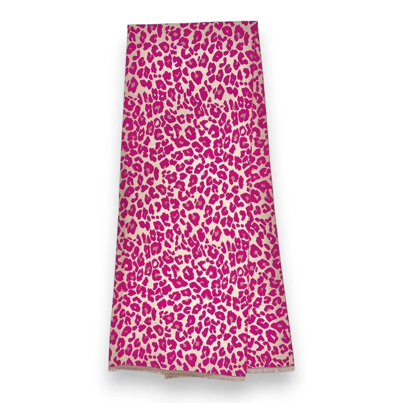 Fuchsia Pink Leopard Print Winter Scarf