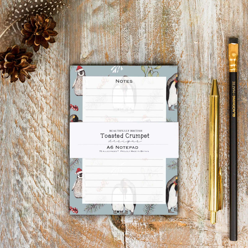 Christmas Penguins A6 Jotter Notepad