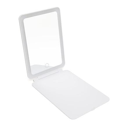 Alice Wheeler LED Portable Travel Mirror In White