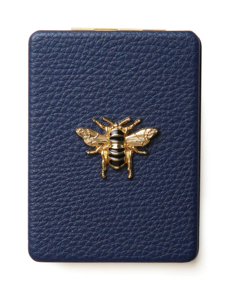 Alice Wheeler Navy Bee Compact Mirror