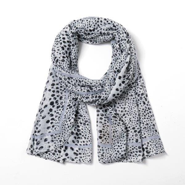 Eco Style Grey Animal Dots Print Scarf