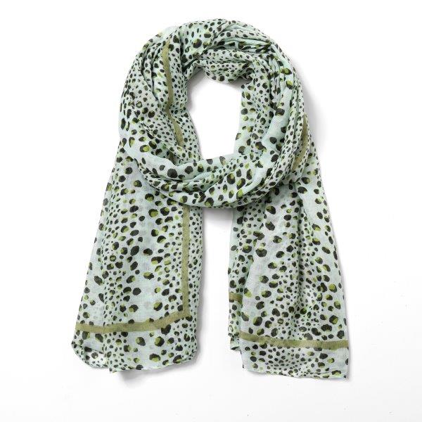 Eco Style Green Animal Dots Print Scarf