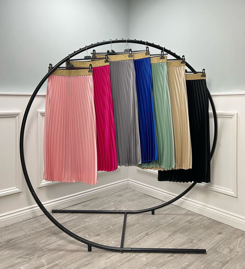 Marlene Satin Pleated Skirt