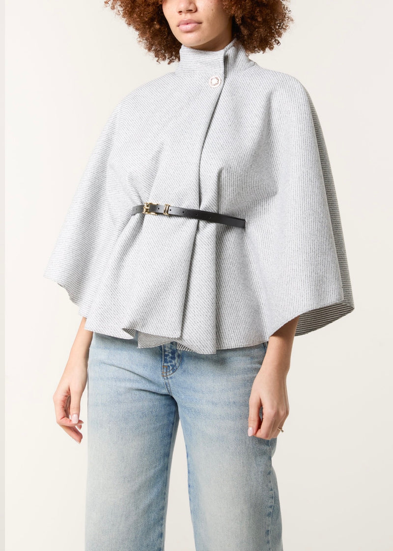 Mary Button Belted Cape