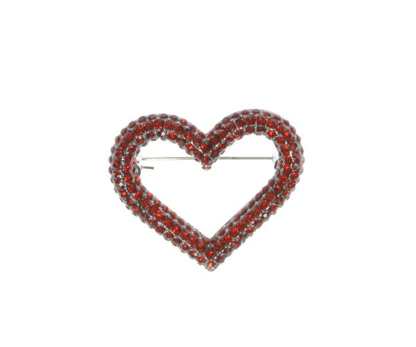 Heart Brooch Red