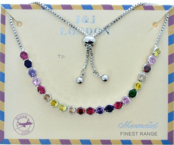 Rainbow Crystal Adjustable Bracelet
