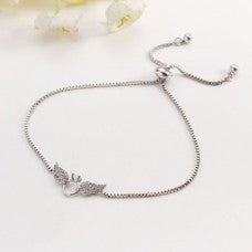Silver Ring Wing Adjustable Bracelet