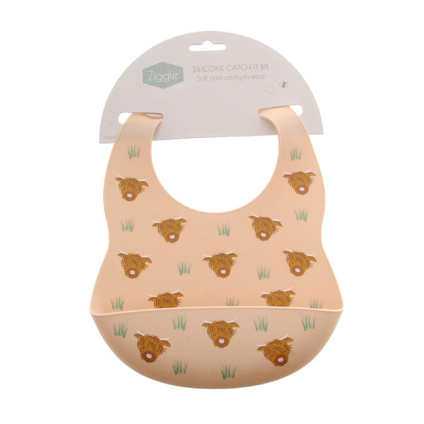 Highland Cow Catch It Silicone Bib