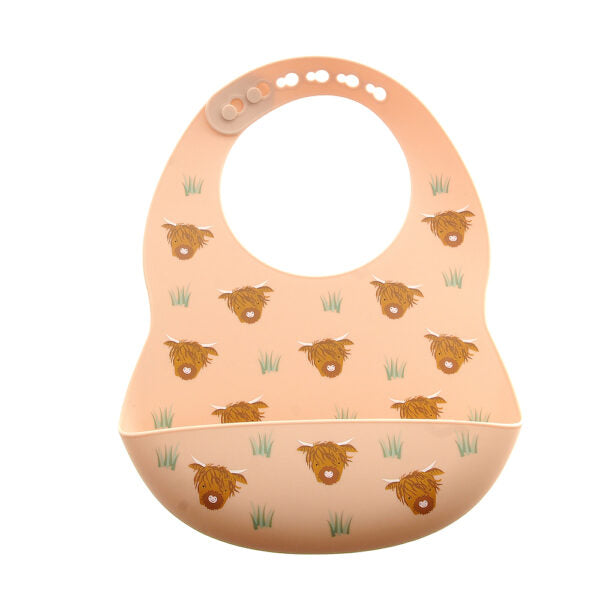 Highland Cow Catch It Silicone Bib