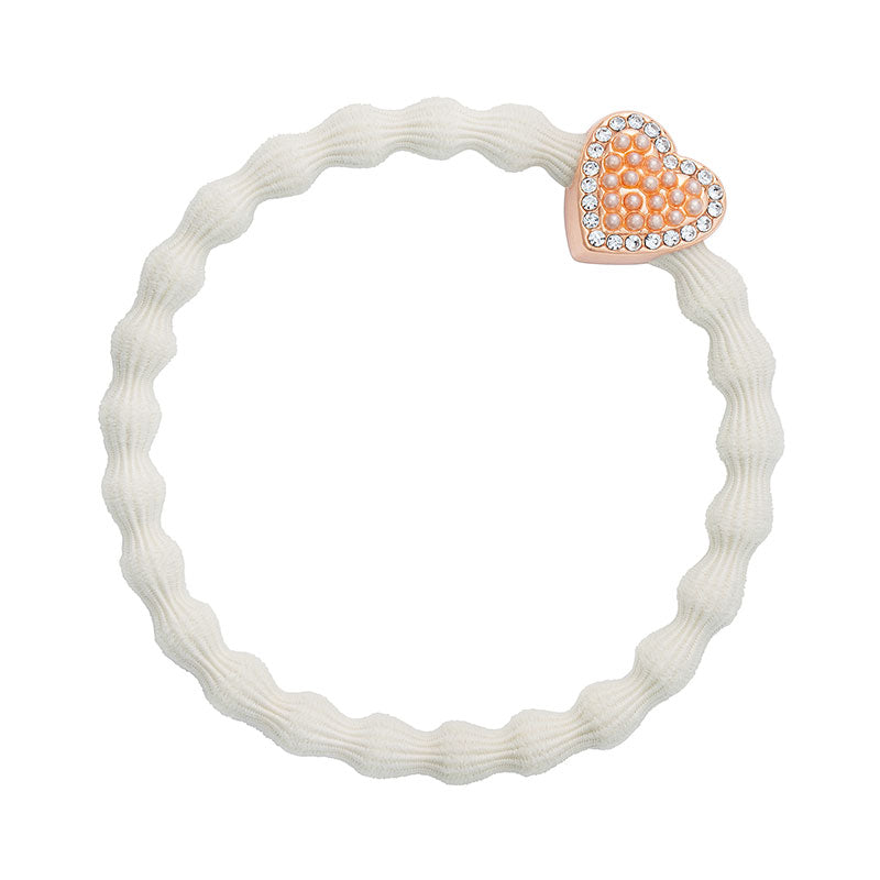 White Pearl Heart Hairband