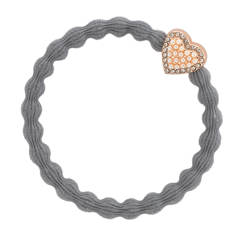 Grey Pearl Heart Hairband
