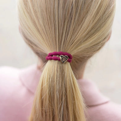 Burgundy Red Gold Heart Hairband