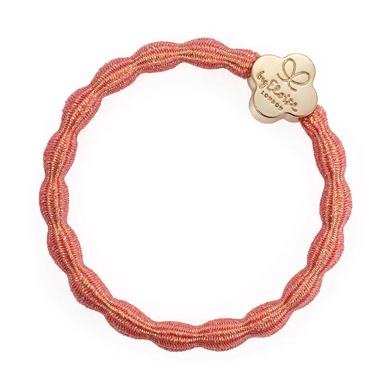 Metallic Coral Pink Gold Quatrefoil Hairband