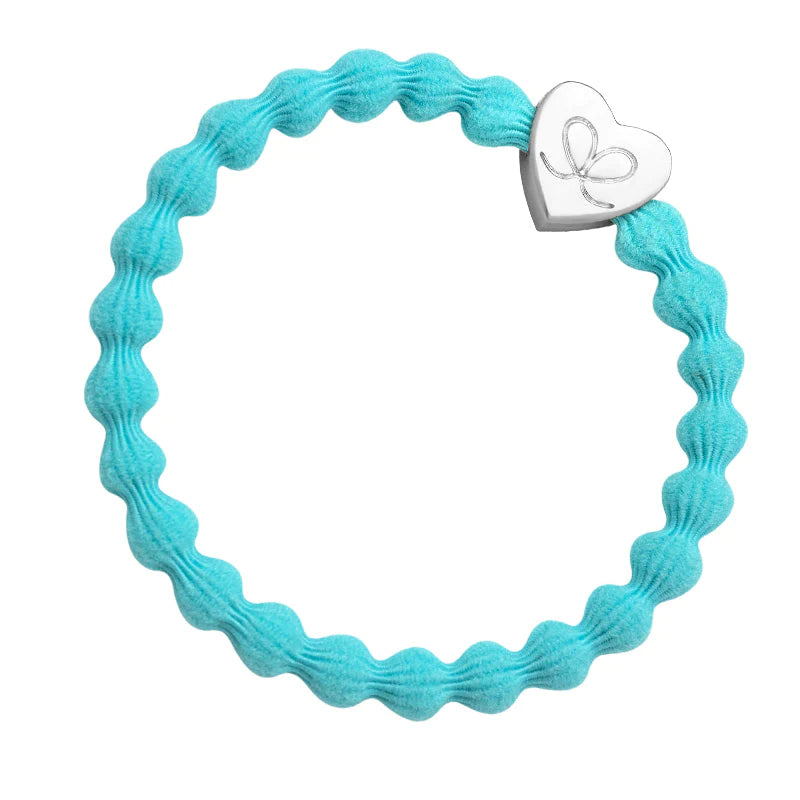 Neon Blue Silver Heart Hairband