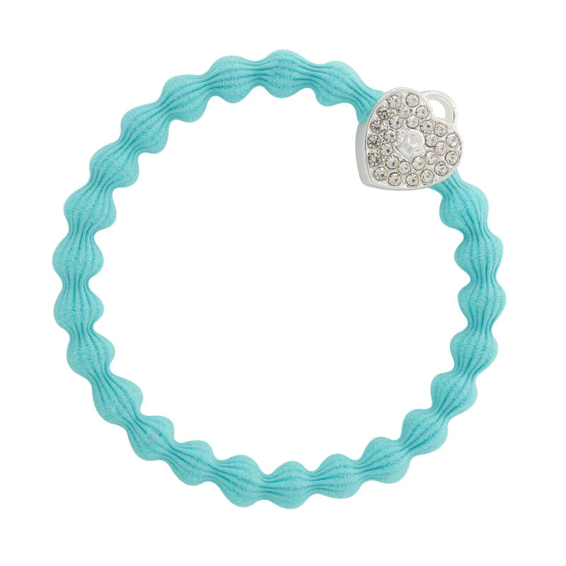 Turquoise Blue Silver Heart Lock Hairband