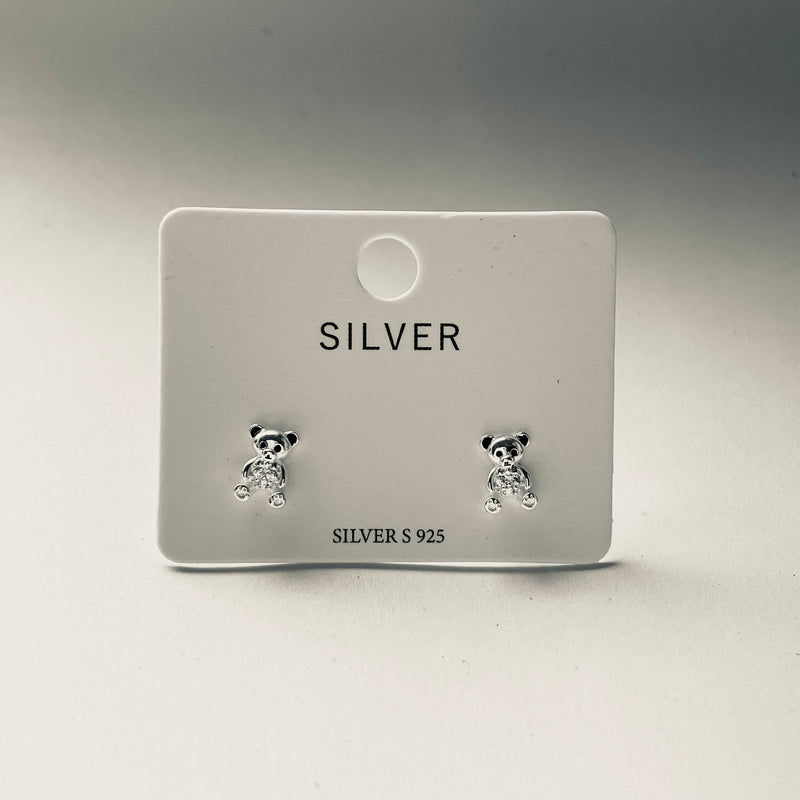 Sterling Silver Teddy Bear Earrings