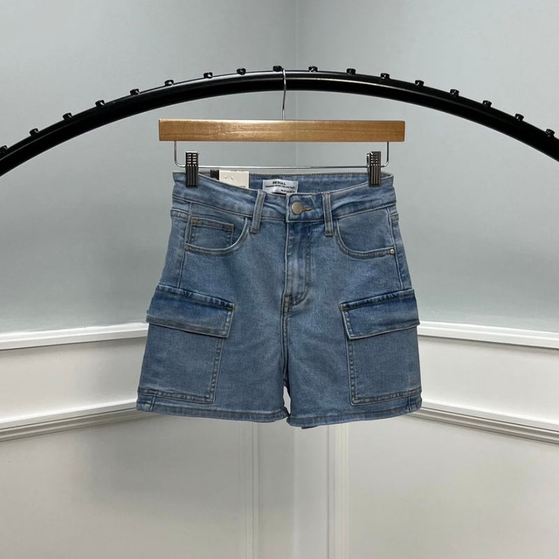 Charlie Cargo Denim Shorts - More Sizes Available