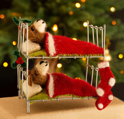Christmas Terriers In Bunk Bed Decoration