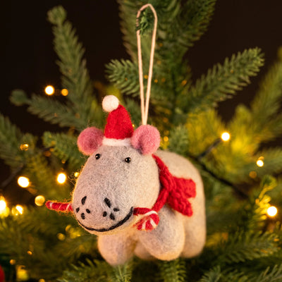 Christmas Hippo Decoration