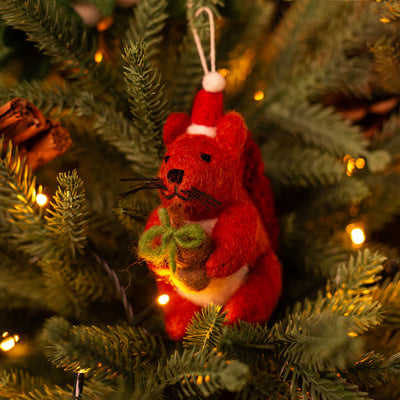Christmas Red Squirrel Decoration
