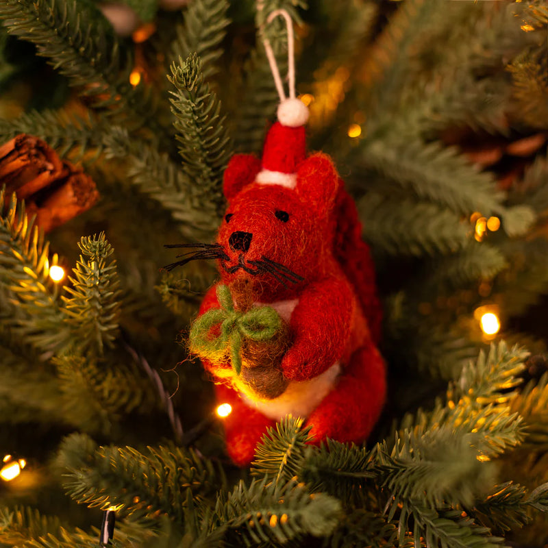 Christmas Red Squirrel Decoration