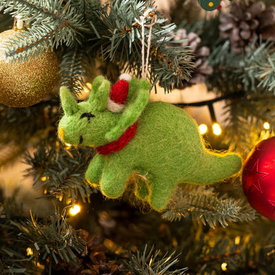 Christmas Triceratops Decoration