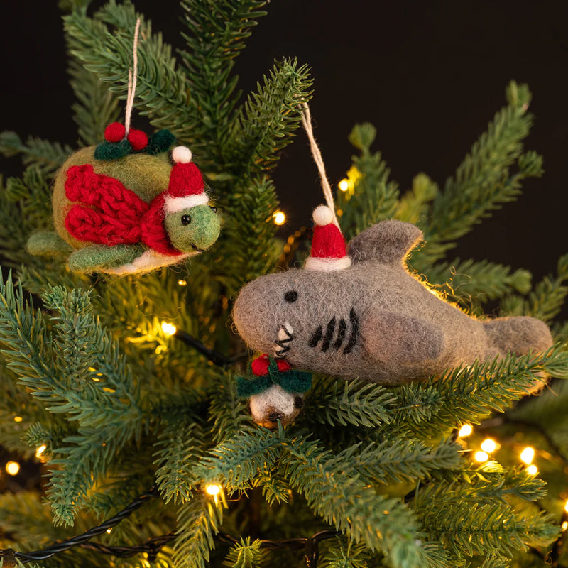 Christmas Shark & Turtle Decoration