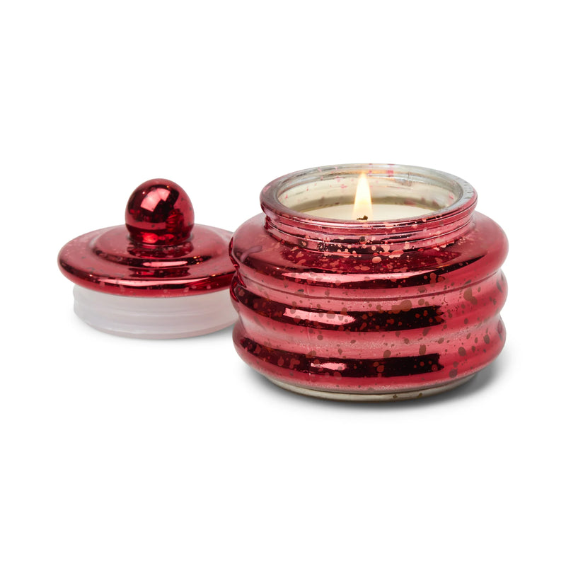 Winter Berry Red Glass Candle